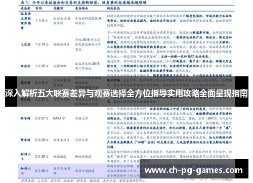 深入解析五大联赛差异与观赛选择全方位指导实用攻略全面呈现指南 深入解析五大联赛差异与观赛选择全方位指导实用攻略全面呈现指南